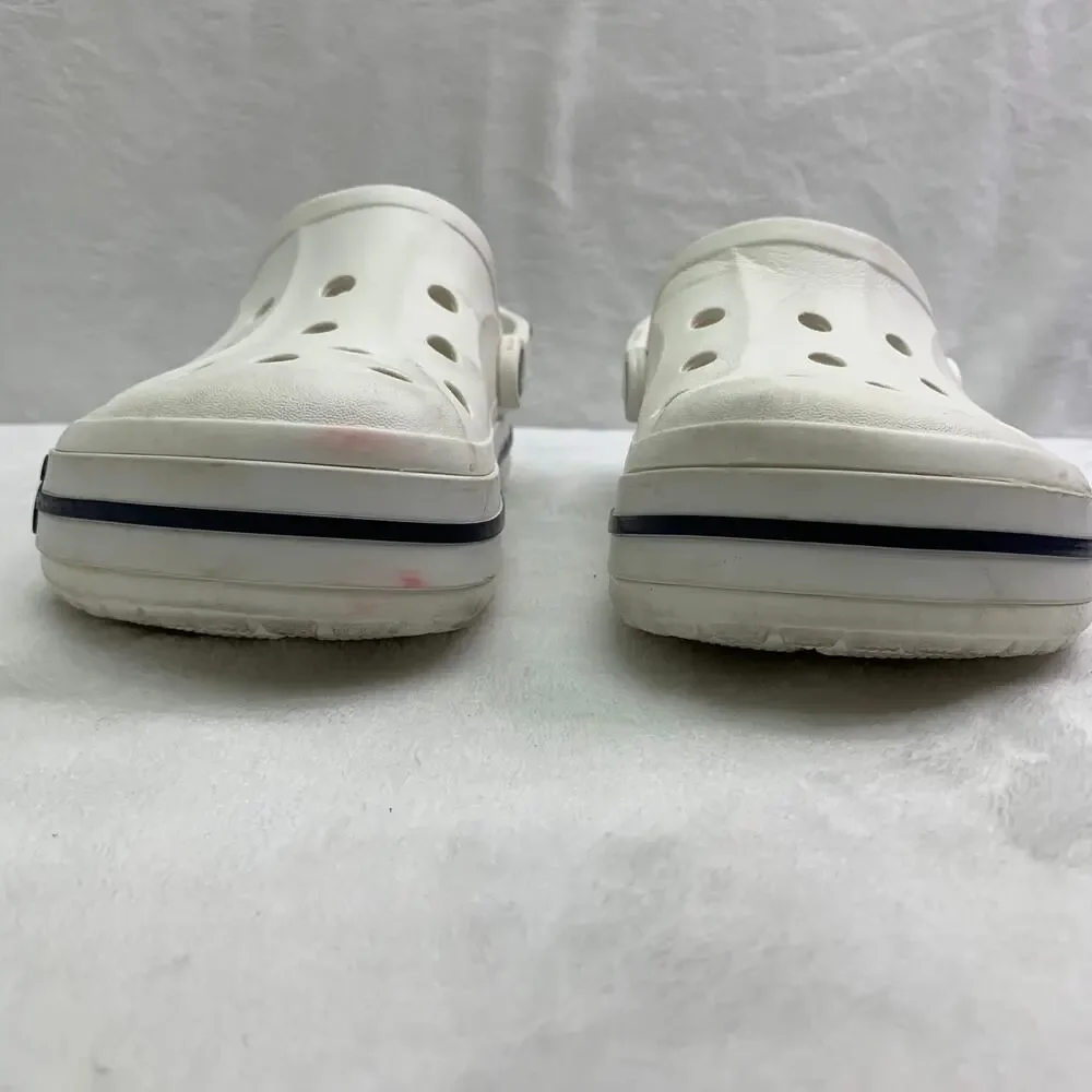 Crocs Unisex Bayaband Clogs Mens 8 Womens 10 White Blue Sandal Slip On